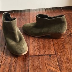 Suede Olive Green Bootie